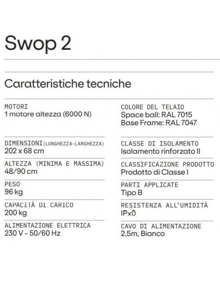 Lettino elettrico Naggura Swop 2